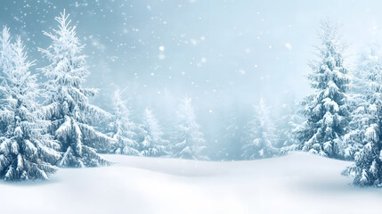 Obraz premium Stunning winter landscape showcasing snow-covered trees, accompanied by a 