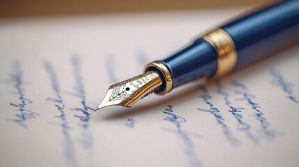 Elegant fountain pen resting on handwritten letter.