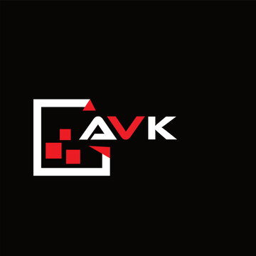  AVK creative minimalist letter logo.  AVK unique vector initials alphabet letter logo design