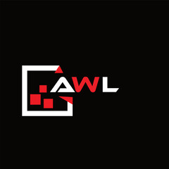  AWL creative minimalist letter logo.  AWL unique vector initials alphabet letter logo design