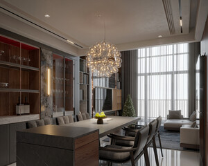 3d render living room