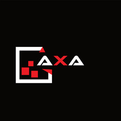  AXA creative minimalist letter logo.  AXA unique vector initials alphabet letter logo design
