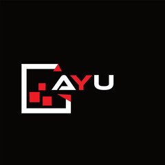  AYU creative minimalist letter logo.  AYU unique vector initials alphabet letter logo design