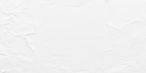 Obraz premium Crumpled white paper texture background with wrinkles and creases, texture, paper, poster