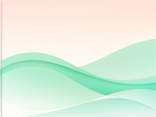 Abstract gradient design featuring pastel peach and mint hues with smooth flowing waves and soft transitions. Generative AI