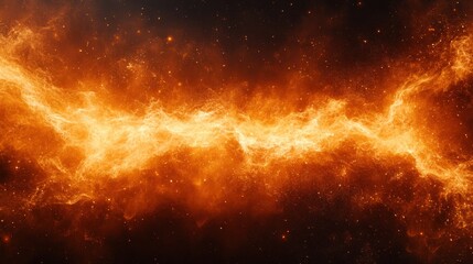 Vibrant Cosmic Nebula in Fiery Hues
