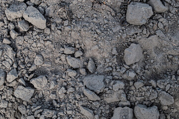 Beautiful texture of gray earth in the village