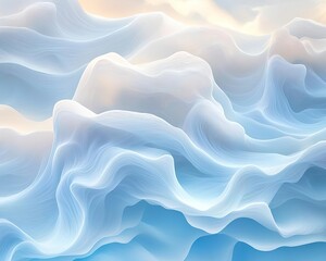 Obraz premium Dynamic Ocean Waves Seascape Digital Art Calm Environment Abstract View Nature Concept