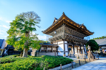 Obraz premium 秋の成田山新勝寺 総門 千葉県成田市 Naritasan Shinshoji Temple in autumn. Sōmon. Chiba Pref, Narita City.