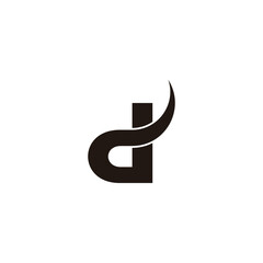 letter d overlap curve elegant simple logo vector