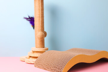 Introducing a Stylish Cat Scratch Post and Mat designed for maximum Playful Feline Fun