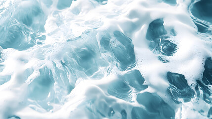 Obraz premium Blurred ripple water texture on a white background, casting shadows of water in sunlight�a perfect mockup for spa or travel background.