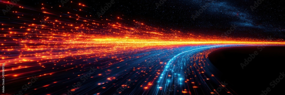 Fototapete dynamic lines illustrating data flows in a vibrant digital landscape