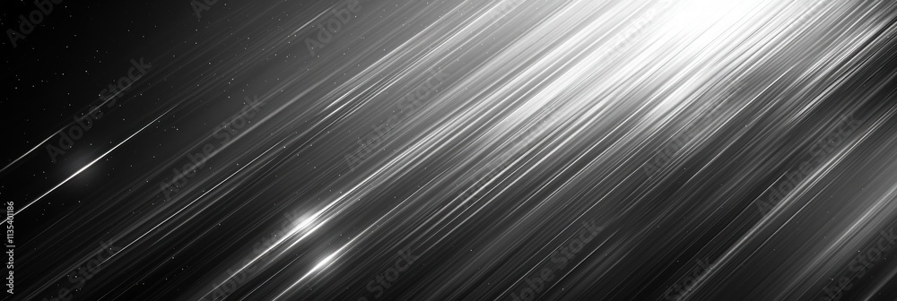 Poster light streaks illuminate black matte background creating a dynamic visual contrast