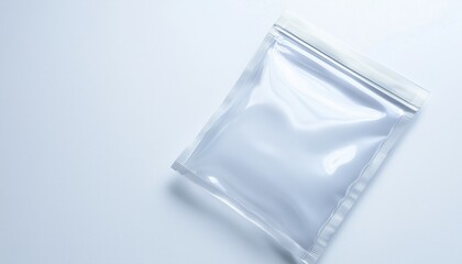 Clear Visible Zipper Pouch On A White Surface: Ideal For Product Packaging Or Storage Purposes With Emphasis On Transparency.