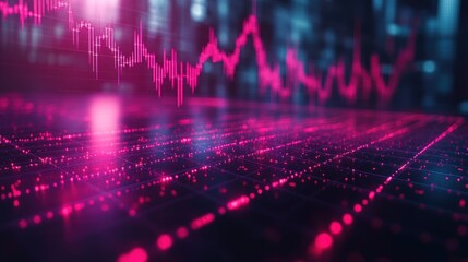 Abstract financial chart overlaying a futuristic cityscape.