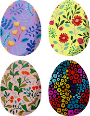 Colorful Easter Eggs With Floral and Patterned Designs