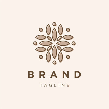minimalist fashion ornament logo flower spa yoga Free Vector,
