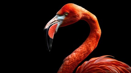 Obraz premium pink, flamingo, portrait, bird, nature, wildlife