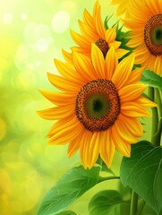 Obraz premium beautiful sunflowers background