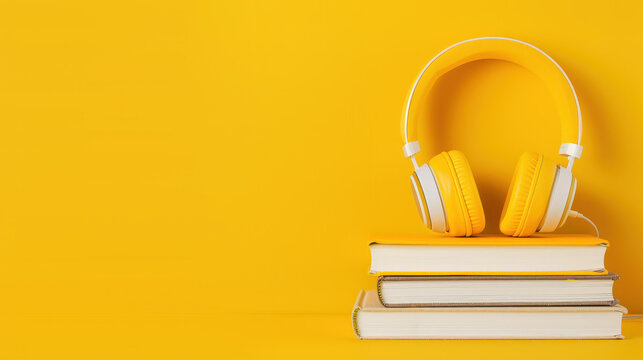Enjoy literature like never before with the perfect stack of books and headphones for an immersive experience.