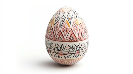 A beautifully decorated egg featuring intricate patterns and a vibrant color palette, perfect for Easter celebrations.