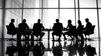 Business group discussing strategies during a meeting