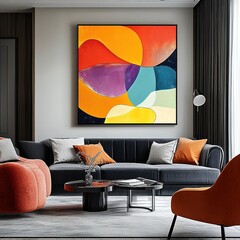 Modern living room design cozy home interior decor stylish environment artistic viewpoint contemporary concept