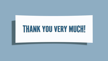 Thank you very much. A card isolated on blue background.