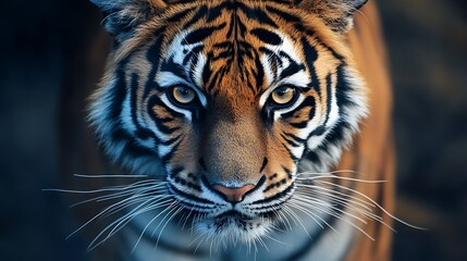 Naklejka premium Tiger Portrait, Majestic Predator Close up