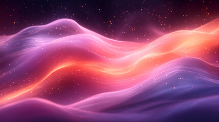 Abstract Purple and Orange Glowing Waves
