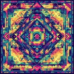 Obraz premium Dynamic abstract pattern design digital art colorful graphics vibrant environment close-up view visual concept for creativity