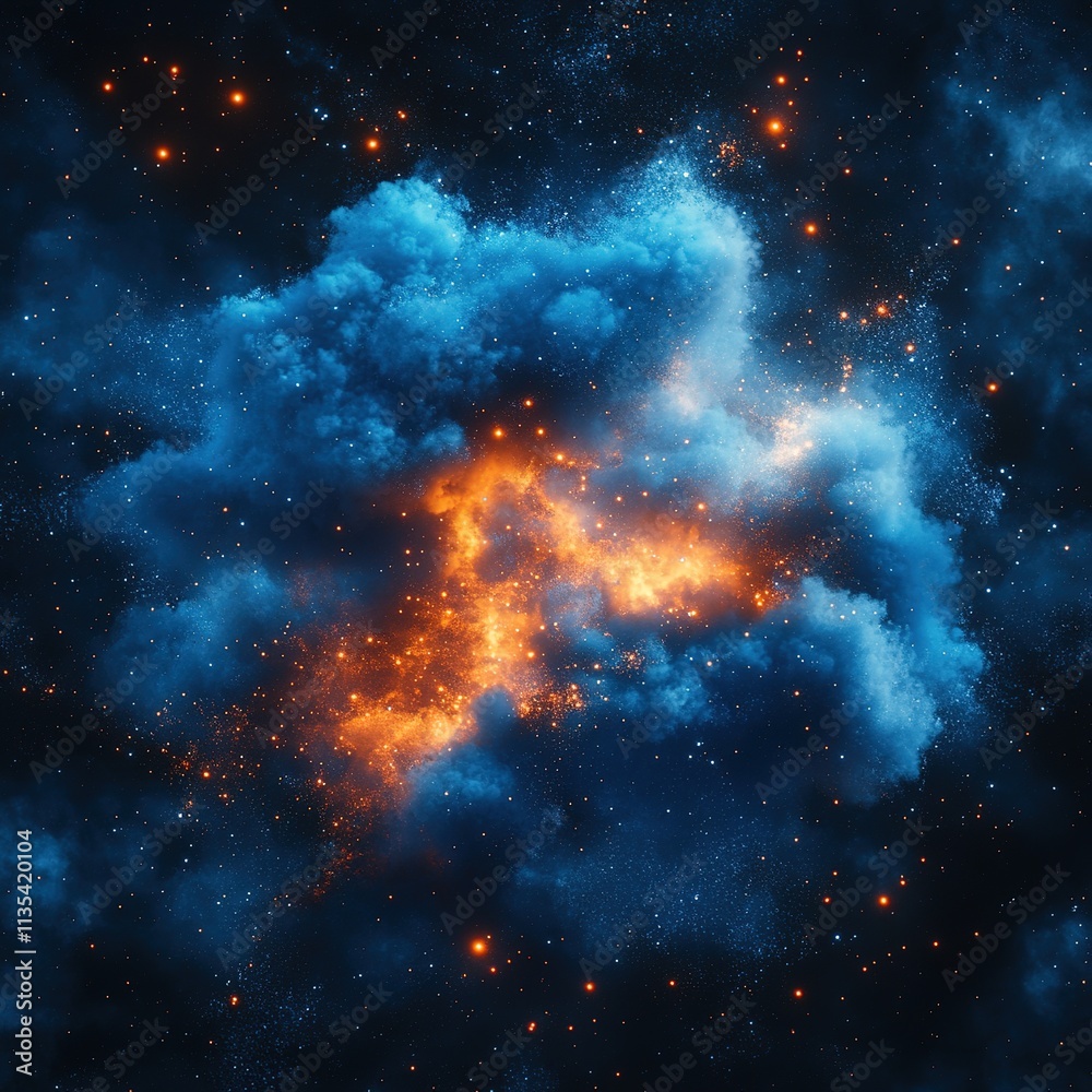 Wall mural exploring cosmic phenomena star formation in nebulae outer space digital art sci-fi environment abst