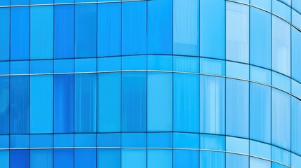 Obraz premium A stunning blue skyscraper graces the skyline, showcasing a modern glass facade with captivating reflections of the city.