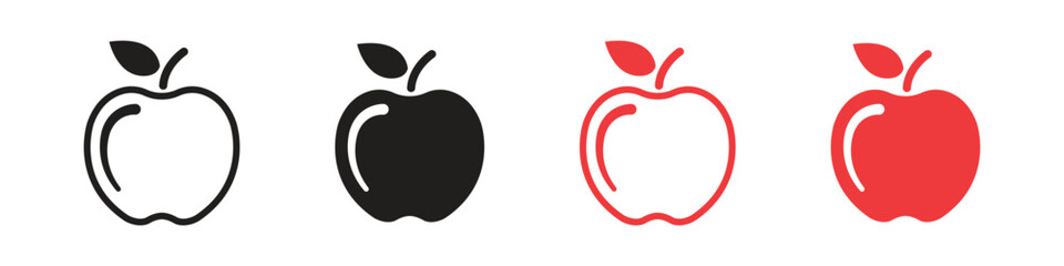 Vector Apple Icon Set. Apple Symbols