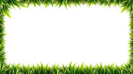 Bright green grass border seamless pattern for nature themed designs, realistic, vector