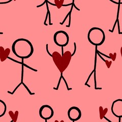 Valentine anti love hearts seamless 14 February pattern for wrapping paper