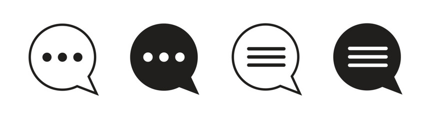 Vector Circle Speech Bubble Icon Set