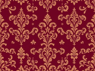 Obraz premium Elegant Seamless Damask wallpaper in intricate floral and paisley design, repeat, regal, home decor
