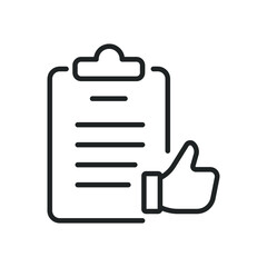 Clipboard, recommended document thin line icons. Editable stroke and Perfect pixel on transparent background