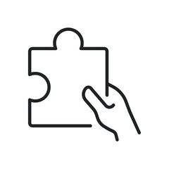 Fototapeta premium Solution puzzle thin line icons. Editable stroke and Perfect pixel on transparent background