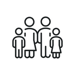 Family thin line icons. Editable stroke and Perfect pixel on transparent background
