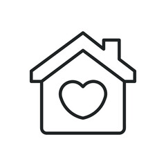 Favorite home thin line icons. Editable stroke and Perfect pixel on transparent background