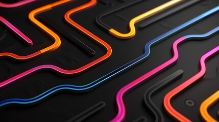 Futuristic circuit board design that showcases advanced processing technology against a sleek black backdrop.