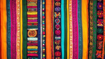 Colorful Striped Textile Pattern with Vibrant Design for Fashion and Home Decor