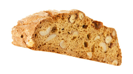 Traditional Italian almond biscuit (Cantucci) isolated on white