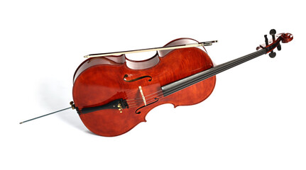 Beautiful cello isolated on white. Classic musical instrument © New Africa