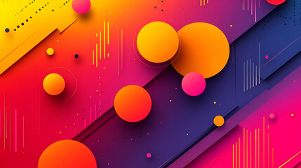 Abstract Colorful Circles Geometric Design Background