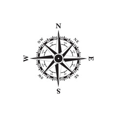 Naklejka premium Compass. wind rose. Nautical compass icon isolated on white background. Design element for marine theme and heraldry. 