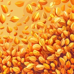 Abundant Harvest   Golden Grains and Cereals in Autumn Field  Vibrant backdrop of bountiful wheat oat or barley crops against a warm seasonal landscape